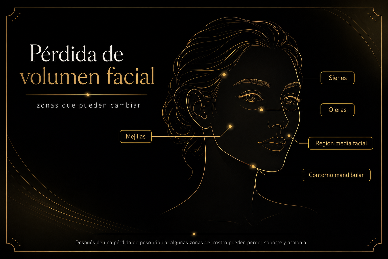 Zonas del rostro que pueden cambiar tras una pérdida importante de volumen facial